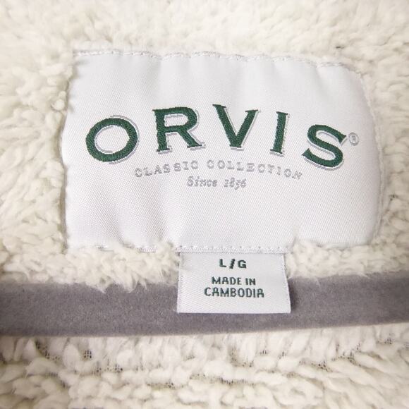 Orvis Sweatshirt Mens SZ L Brighton 1/4 Zip Fleece Sherpa Lined Cozy Soft - Picture 4 of 9